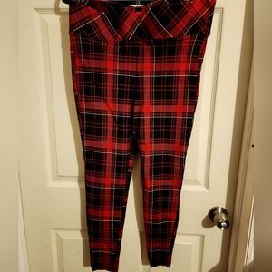 Torrid Red Plaid Pixie Pant size 1
